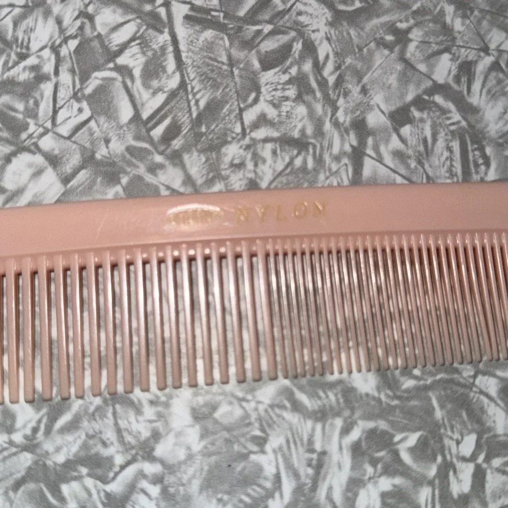 Vintage Mid-Century DU PONT Dressing Comb Nylon Unbreakable PINK 1950's 8 inch